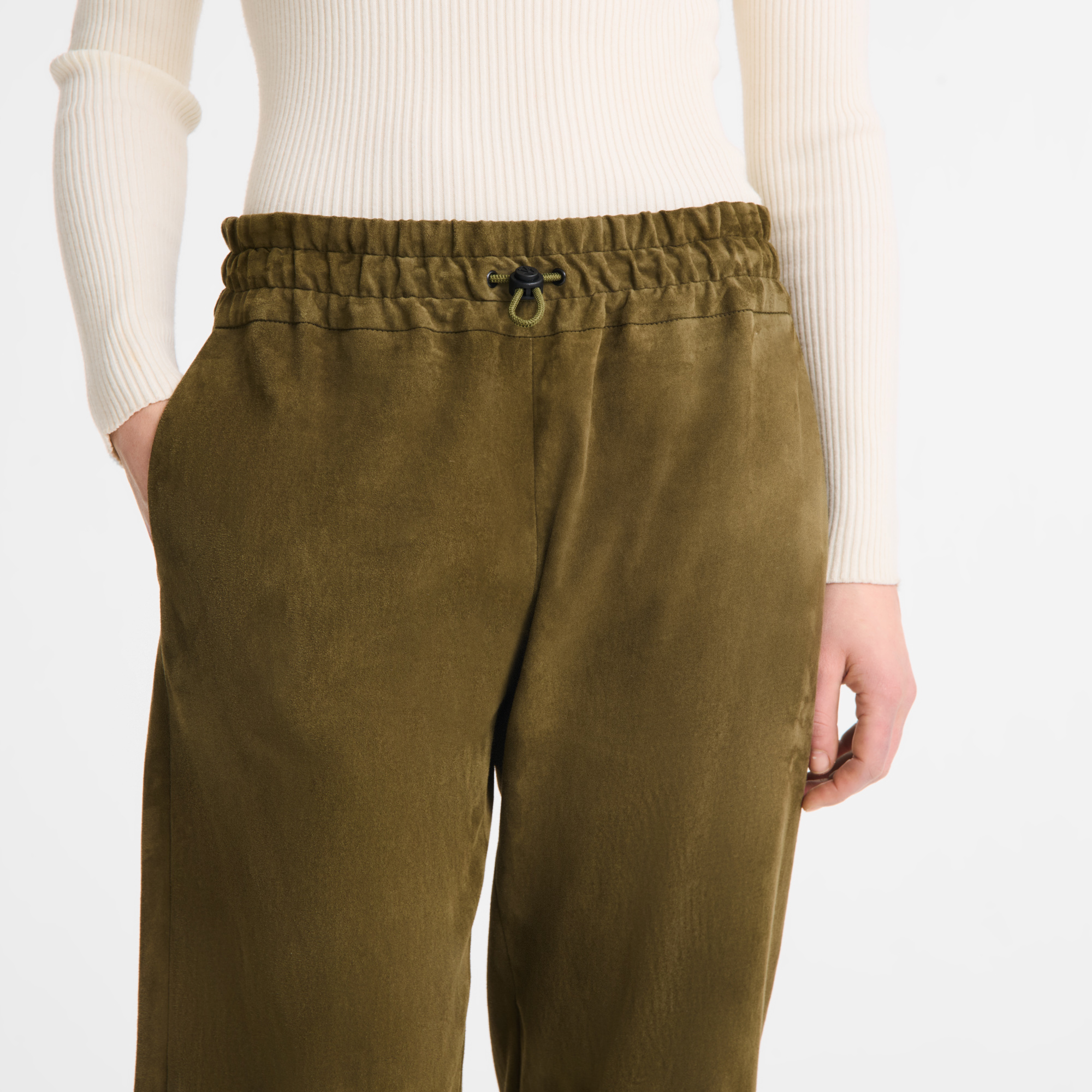 Pantalon droit en cuir