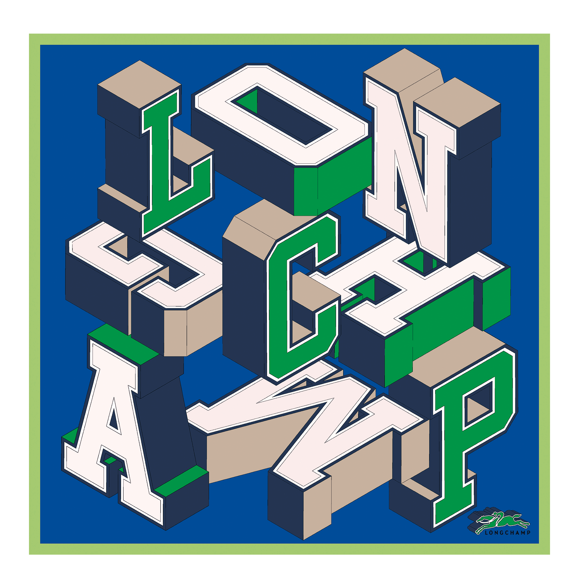 Echarpe en soie Longchamp University 70