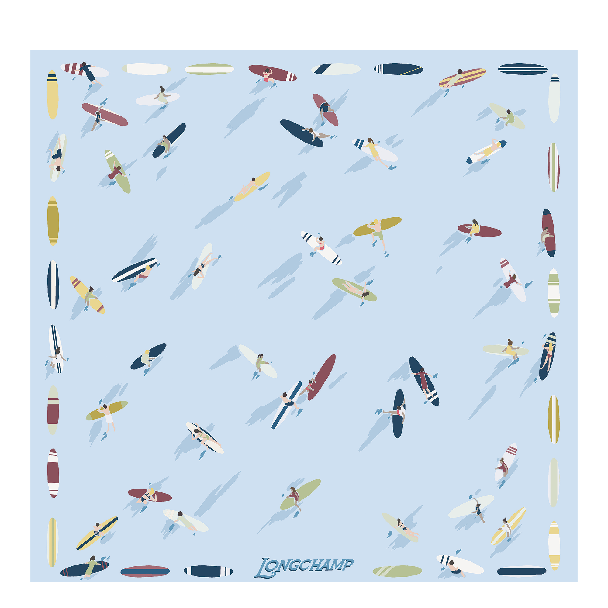 Écharpe en soie En Attendant la Vague 50